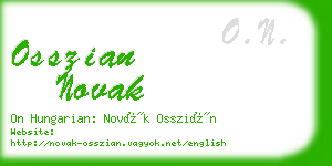 osszian novak business card